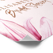 フローラ銅グリッターブライダルシャワー歓迎サイン ポスター (角)