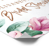 フローラ銅グリッターブライダルシャワー歓迎サイン ポスター (角)