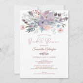 フローラ銅赤面バイオレットブライダルシャワー 招待状 (正面)