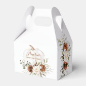 フローラ錆グリーンリーカボチャ秋ベビーシャワー フェイバーボックス (裏面サイド)