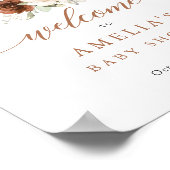 フローラ錆パンプキンベビーシャワーウェルカムサイン ポスター (角)