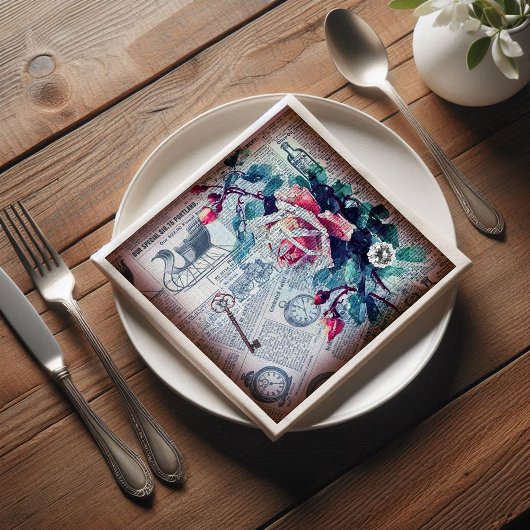 フローラ鍵エフェメラデクページ スタンダードランチョンナプキン