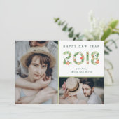 フローラ開始 | 2枚の写真が新年を迎える シーズンカード (スタンド正面)