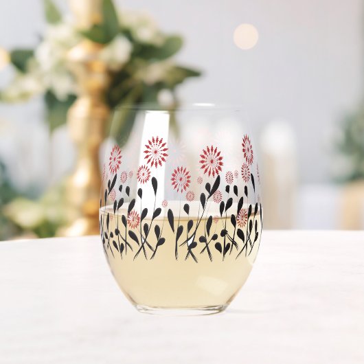 フローラ開花かわいいシンプルファッション赤かわいい女の子n ステムなしワイングラス (インサイチュ (ウェディング))