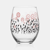 フローラ開花かわいいシンプルファッション赤かわいい女の子n ステムなしワイングラス (左)