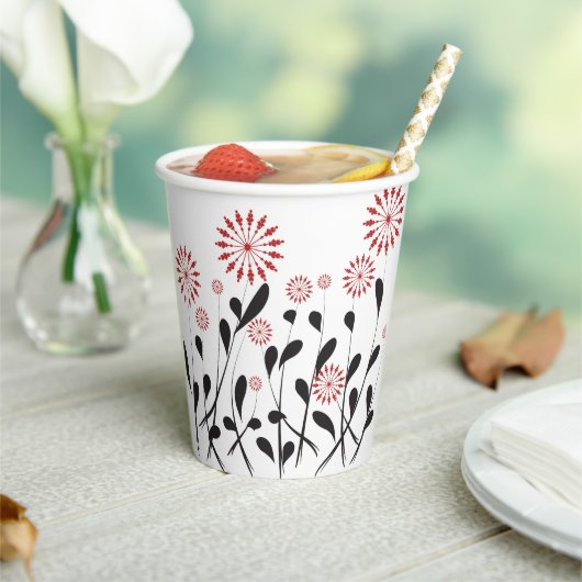 フローラ開花かわいいシンプルファッション赤かわいい女の子n 紙コップ (インサイチュ)