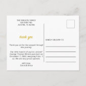 フローラ開花かわいい女の子の写真誕生のお知らせ 案内ポストカード (裏面)