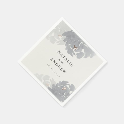 フローラ開花の水の結婚色 スタンダードカクテルナプキン (角)