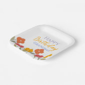 フローラ開花カラフルハッピーバースデーおばあちゃんパーティー ペーパープレート (傾斜あり)