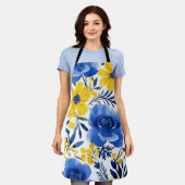 フローラ開花キッチンエプロン エプロン (着用した状態)