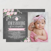 フローラ開花シャルボード | 《キリスト教》洗礼式や命名式招待状 招待状 (正面/裏面)