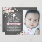 フローラ開花シャルボード |バプテスマ招待状 招待状 (正面/裏面)