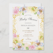 フローラ開花ソフトカラーベビーシャワー 招待状 (正面)