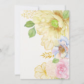 フローラ開花ソフトカラー誕生日 招待状 (裏面)