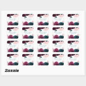 フローラ開花ティール（緑がかった色）- Square Sticker スクエアシール (シート)