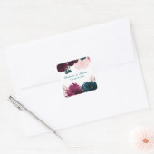 フローラ開花ティール（緑がかった色）- Square Sticker スクエアシール (封筒)