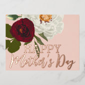 フローラ開花ハッピーマザーズデイ実在金ゴールド 箔シーズンポストカード (正面)