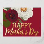 フローラ開花ハッピーマザーズデイ実在金ゴールド 箔シーズンポストカード (正面)