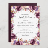 フローラ開花パープルスウィート16招待状 招待状 (正面/裏面)