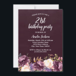 フローラ開花パープル21歳の誕生日パーティー 招待状<br><div class="desc">リトルかわいらしベイリー店でフローラ誕生日招待状をもっと！</div>