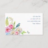 フローラ開花ブルーグリーンピンク春 名刺 (裏面)
