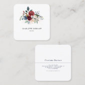 フローラ開花モダンプロフェッショナルフローリスト スクエア名刺 (正面/裏面)