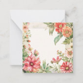 フローラ開花水彩フレーム ノートカード (正面)