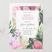 フローラ開花水彩ブライダルシャワー 招待状 (正面/裏面)