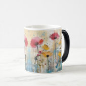 フローラ開花水彩抽象芸術 モーフィングマグカップ (正面右)
