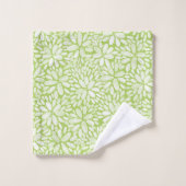 フローラ開花水彩模様浴用タオルセット バスタオルセット (ウォッシュタオル)