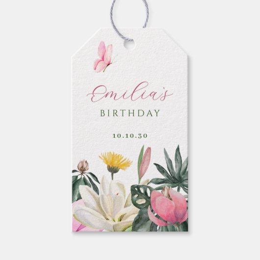 フローラ開花水彩色 ギフトタグ (正面)