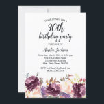 フローラ開花紫の水色30th誕生日パーティー 招待状<br><div class="desc">リトルかわいらしベイリー店でフローラ誕生日招待状をもっと！</div>