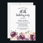 フローラ開花紫の水色40th誕生日パーティー 招待状<br><div class="desc">リトルかわいらしベイリー店でフローラ誕生日招待状をもっと！</div>
