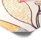 フローラ開花赤面金ゴールドサンピンクウォーター色 ポスター (角)