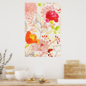 フローラ開花赤面金ゴールドサンピンクウォーター色 ポスター (キッチン)