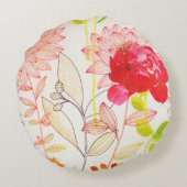 フローラ開花赤面金ゴールドサンピンクウォーター色 ラウンドクッション (裏面)