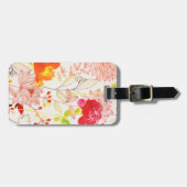 フローラ開花赤面金ゴールドサンピンクウォーター色 ラゲッジタグ (正面横)