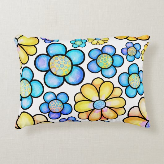 フローラ開花12x16アクセントピロー アクセントクッション (正面)
