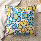 フローラ開花20x20装飾用クッション クッション (ブランケット)