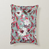 フローラ開花。水彩花継ぎ目無し模様。 アクセントクッション (裏面(縦))