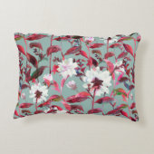 フローラ開花。水彩花継ぎ目無し模様。 アクセントクッション (裏面)