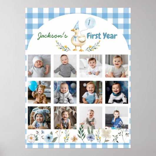 フローラ間抜けグースの最初の年の写真マイルストーン記号 ポスター (正面)