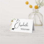 フローラ防峰ワイルドフラワービーフメ結婚ニューの名刺 プレイスカード (正面)