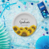 フローラ院黄色ひまわりカスタム類 ペーパープレート (パーティー)