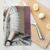 フローラ陰謀ピンク牡丹マスク キッチンタオル (四つ折り)