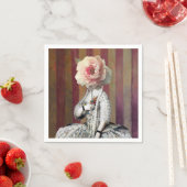 フローラ陰謀ピンク牡丹マスク スタンダードカクテルナプキン (インサイチュ)