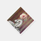 フローラ陰謀ピンク牡丹マスク スタンダードカクテルナプキン (角)