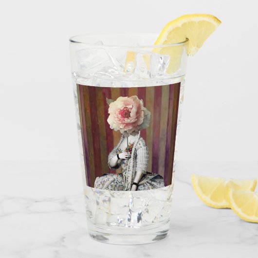 フローラ陰謀ピンク牡丹マスク タンブラーグラス (アイス裏面)