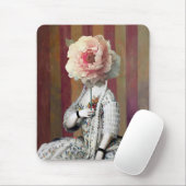 フローラ陰謀ピンク牡丹マスク マウスパッド (マウス)