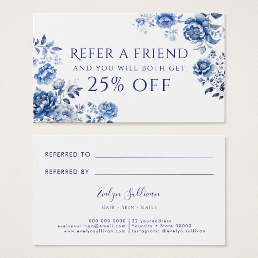 フローラ陳列の紹介カード (正面&裏面)